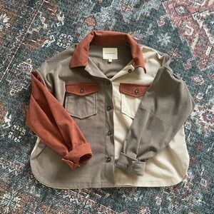 Patch work corduroy jacket